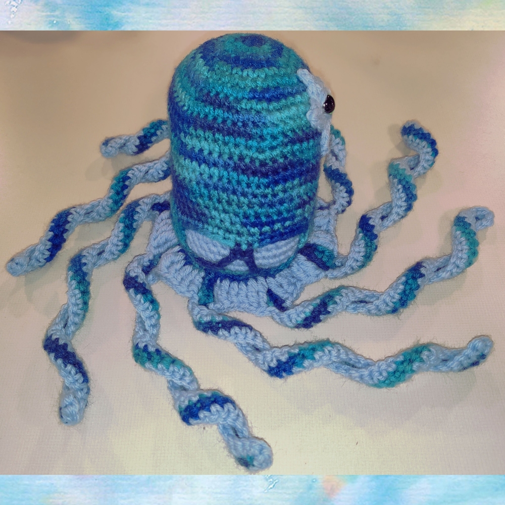 Blue Crochet Spooky Octopus